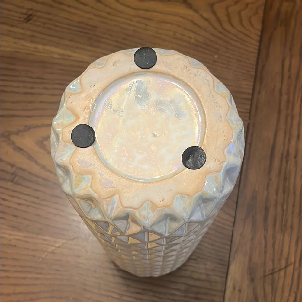 Elegant Cream Iridescent‎ Textured Vase